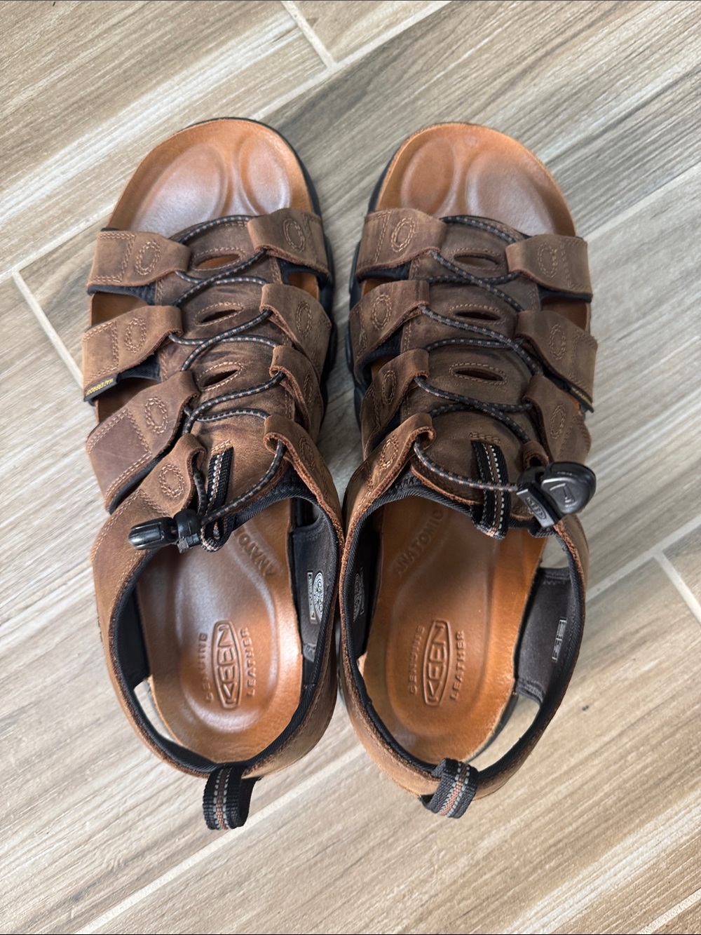 KEEN Men's Brown Leather Outdoor Sandals